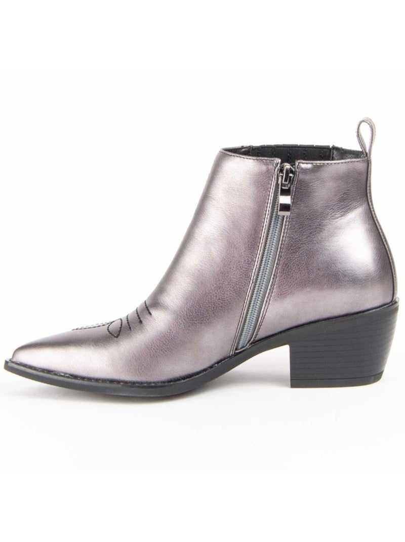 Stivaletto Con Tacco Materiale Sintetico E Tessile Montevita Grigio - Kiabi