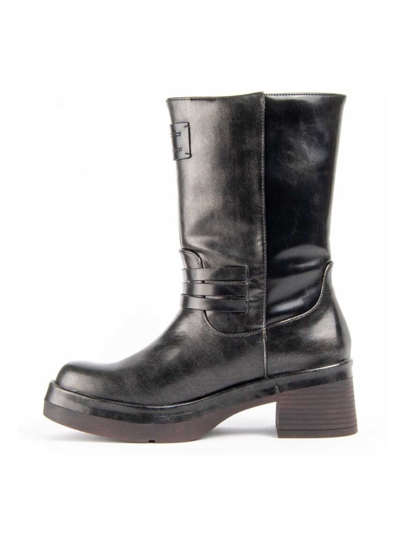 Stivaletto Con Tacco Materiale Sintetico E Tessile Montevita Grigio - Kiabi