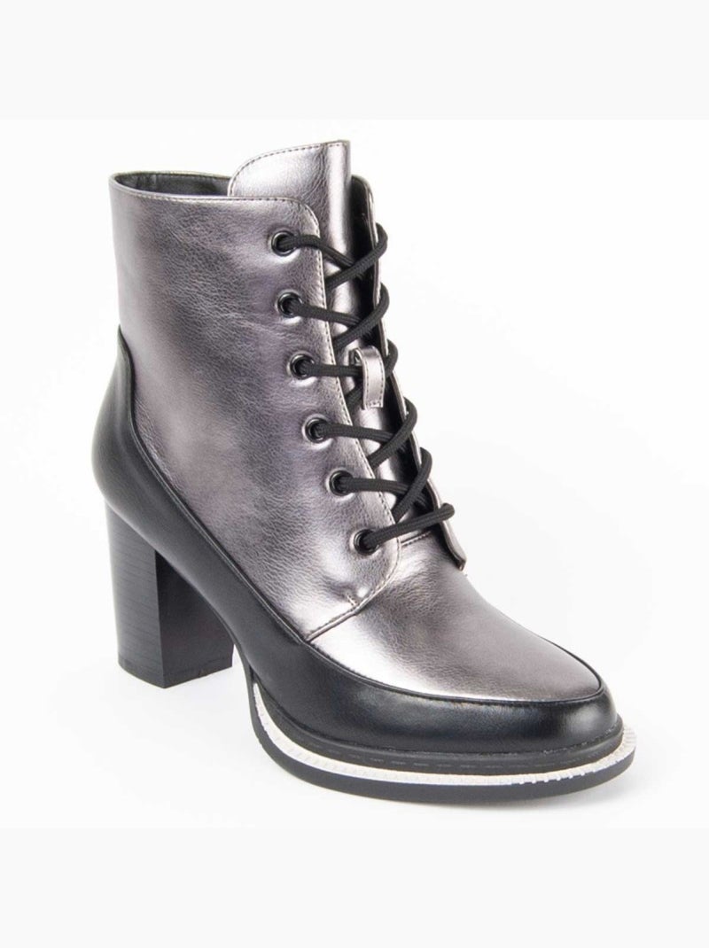 Stivaletto Con Tacco Materiale Sintetico E Tessile Montevita Grigio - Kiabi