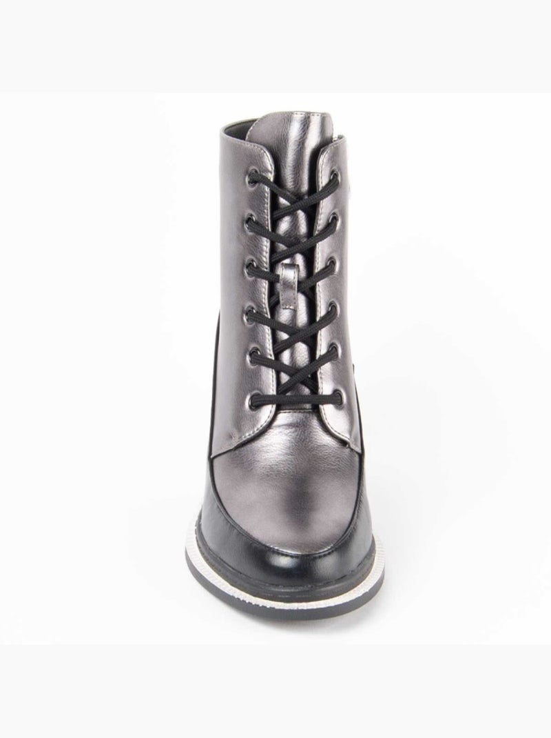 Stivaletto Con Tacco Materiale Sintetico E Tessile Montevita Grigio - Kiabi