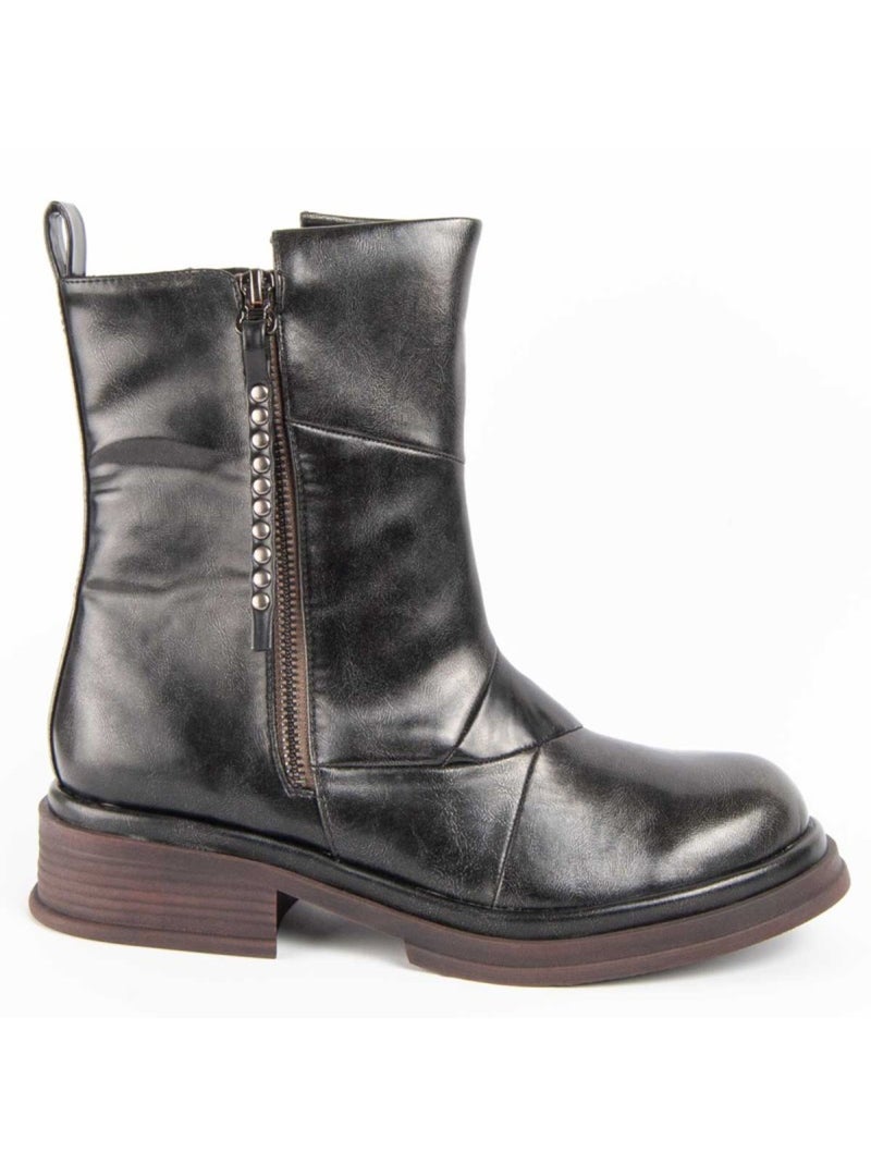 Stivaletto Con Tacco Materiale Sintetico E Tessile Montevita Grigio - Kiabi