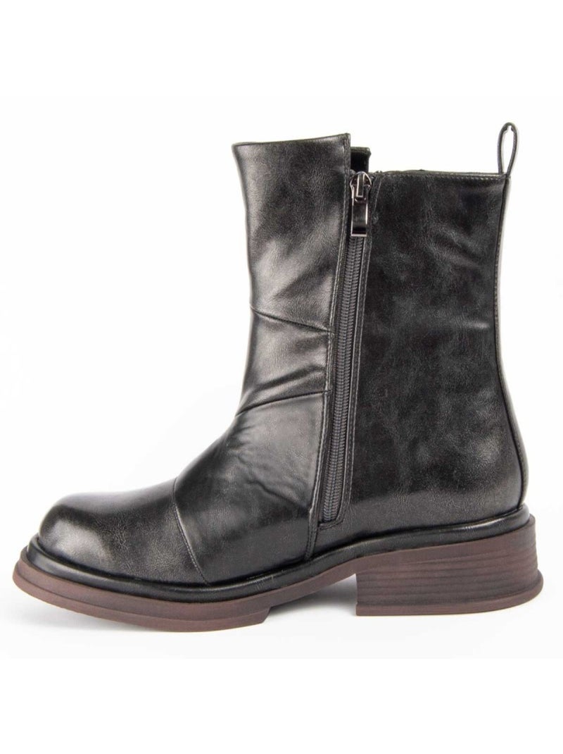 Stivaletto Con Tacco Materiale Sintetico E Tessile Montevita Grigio - Kiabi