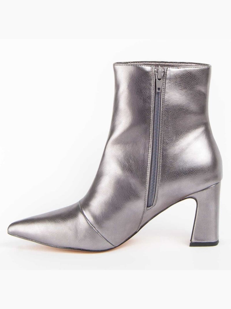 Stivaletto Con Tacco Materiale Sintetico E Tessile Montevita Grigio - Kiabi