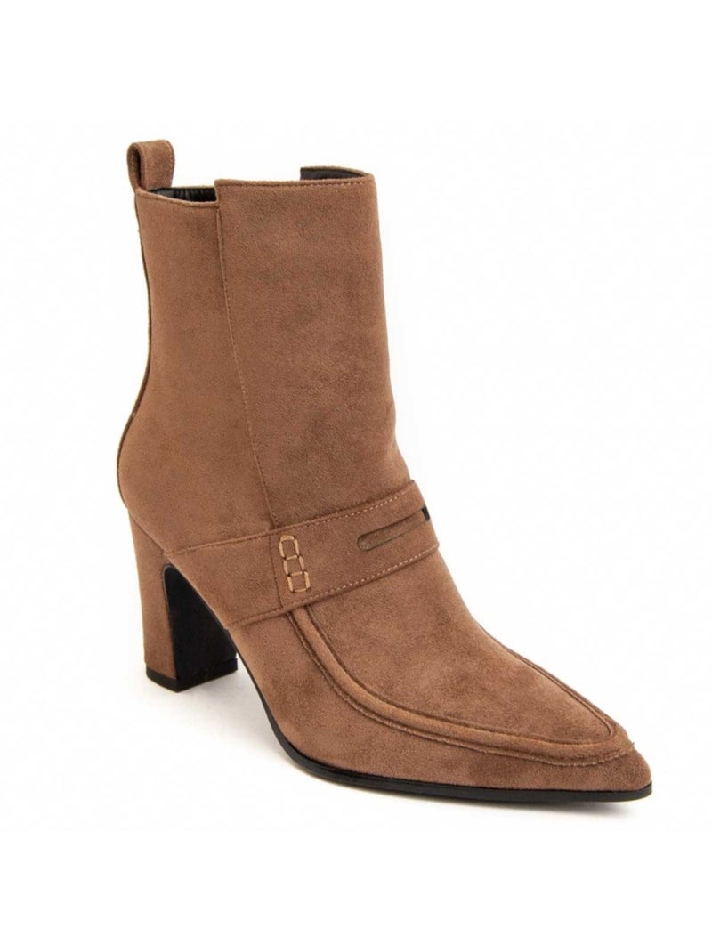Stivaletto Con Tacco Materiale Sintetico E Tessile Montevita Marrone - Kiabi