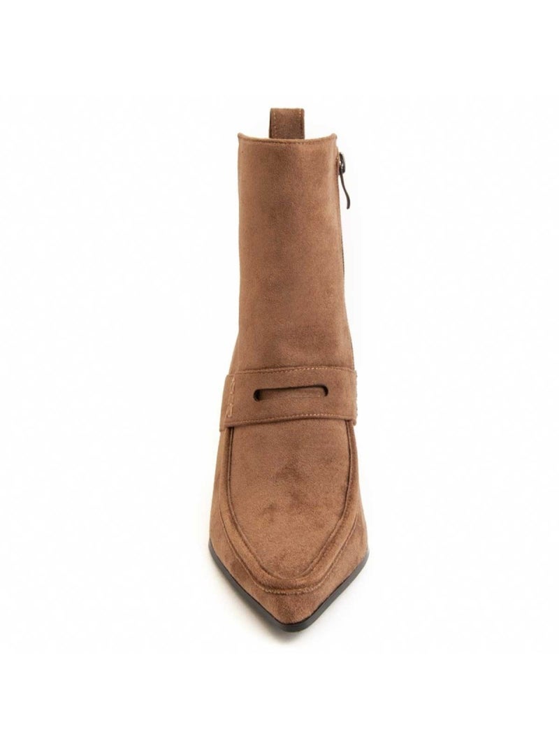 Stivaletto Con Tacco Materiale Sintetico E Tessile Montevita Marrone - Kiabi