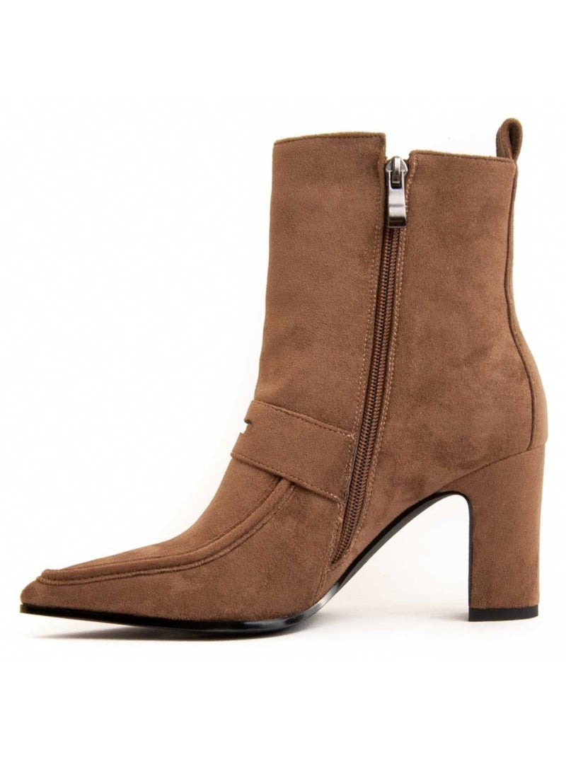 Stivaletto Con Tacco Materiale Sintetico E Tessile Montevita Marrone - Kiabi
