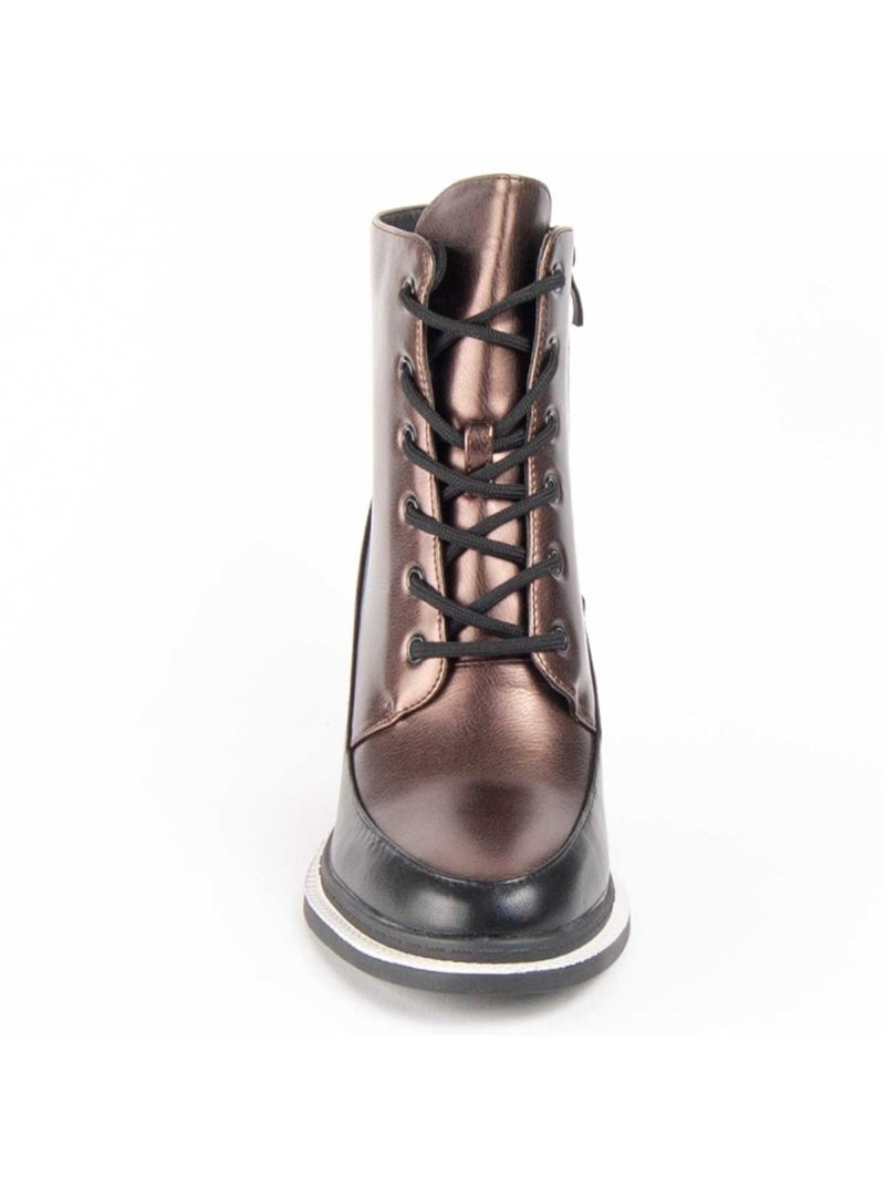 Stivaletto Con Tacco Materiale Sintetico E Tessile Montevita Marrone - Kiabi