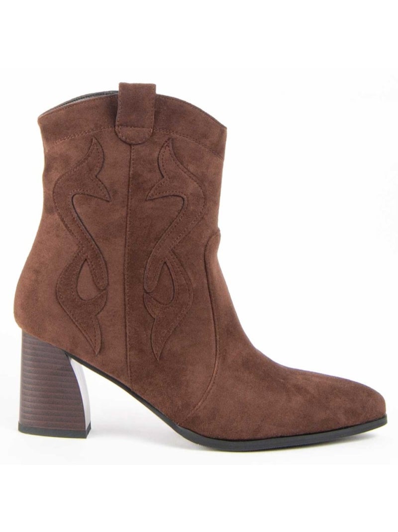 Stivaletto Con Tacco Materiale Sintetico E Tessile Montevita Marrone - Kiabi