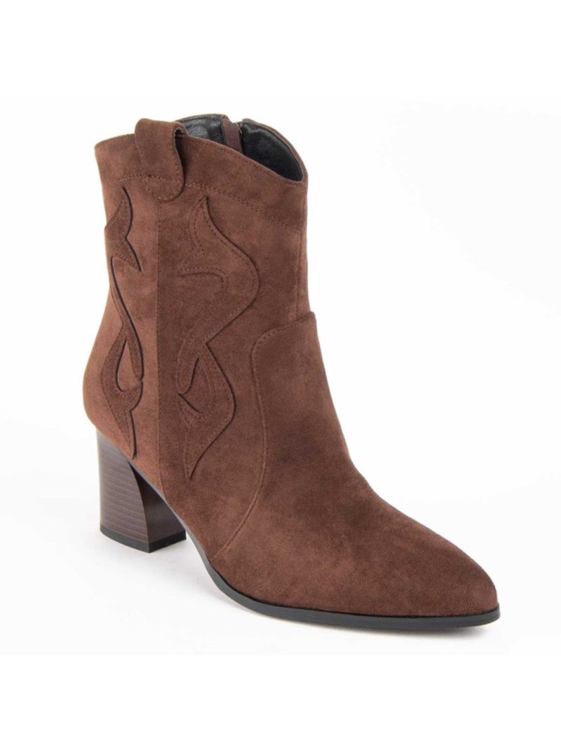 Stivaletto Con Tacco Materiale Sintetico E Tessile Montevita Marrone - Kiabi