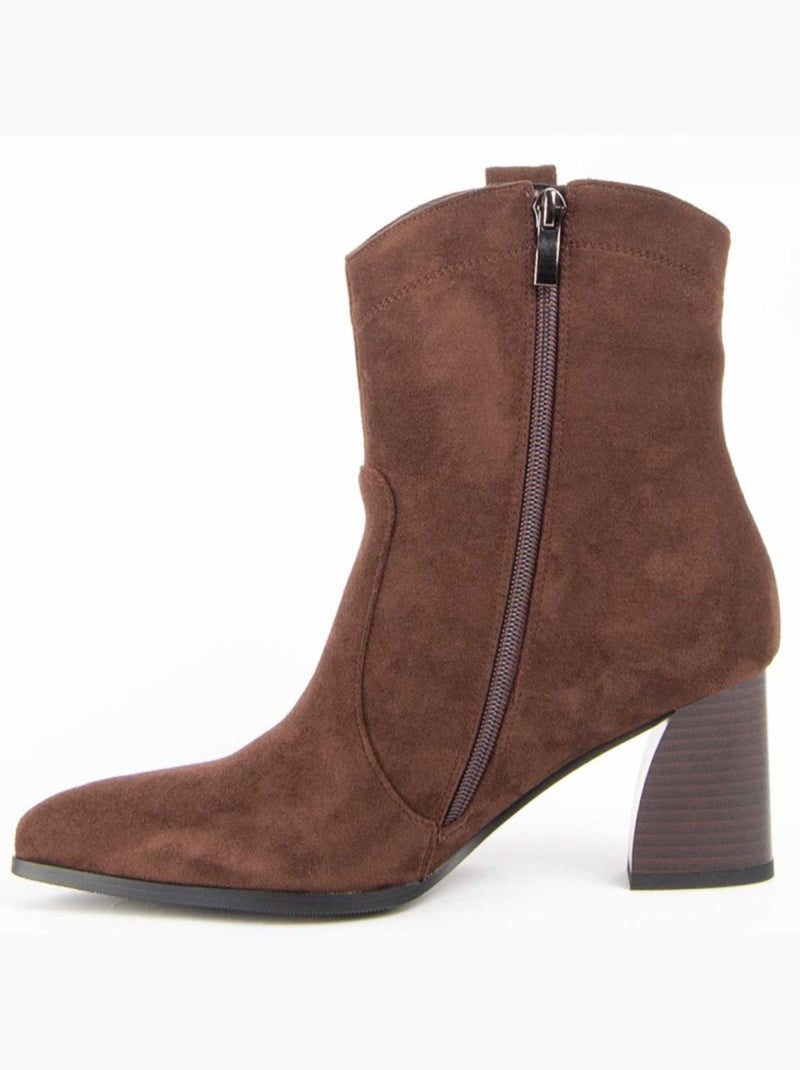 Stivaletto Con Tacco Materiale Sintetico E Tessile Montevita Marrone - Kiabi