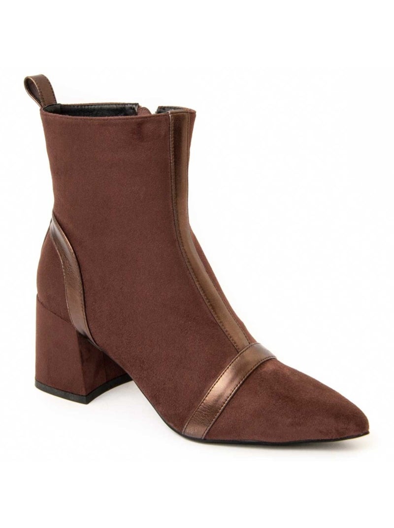 Stivaletto Con Tacco Materiale Sintetico E Tessile Montevita Marrone - Kiabi