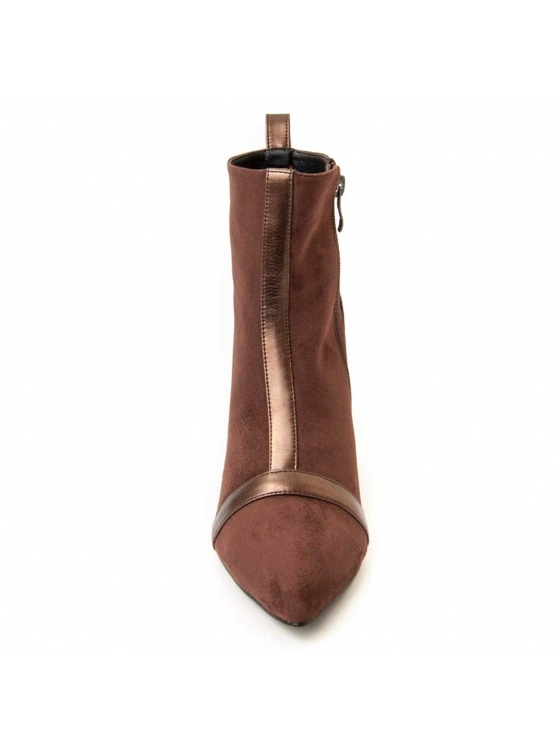 Stivaletto Con Tacco Materiale Sintetico E Tessile Montevita Marrone - Kiabi
