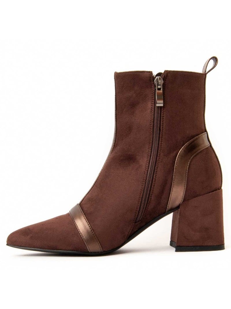 Stivaletto Con Tacco Materiale Sintetico E Tessile Montevita Marrone - Kiabi