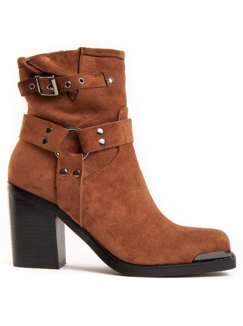 Stivaletto Con Tacco Materiale Sintetico E Tessile Montevita Marrone - Kiabi