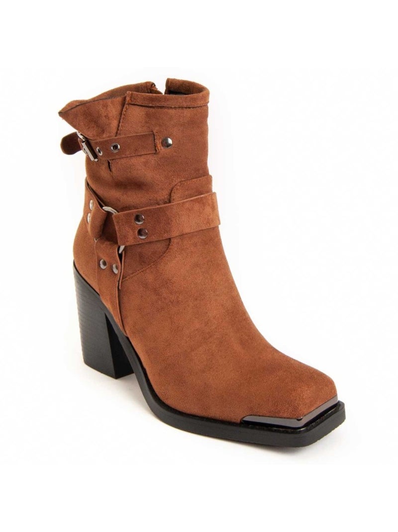 Stivaletto Con Tacco Materiale Sintetico E Tessile Montevita Marrone - Kiabi