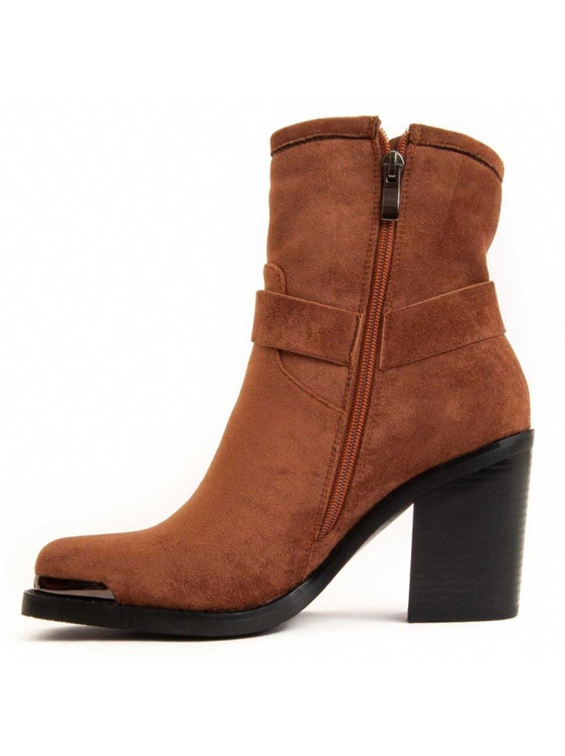 Stivaletto Con Tacco Materiale Sintetico E Tessile Montevita Marrone - Kiabi