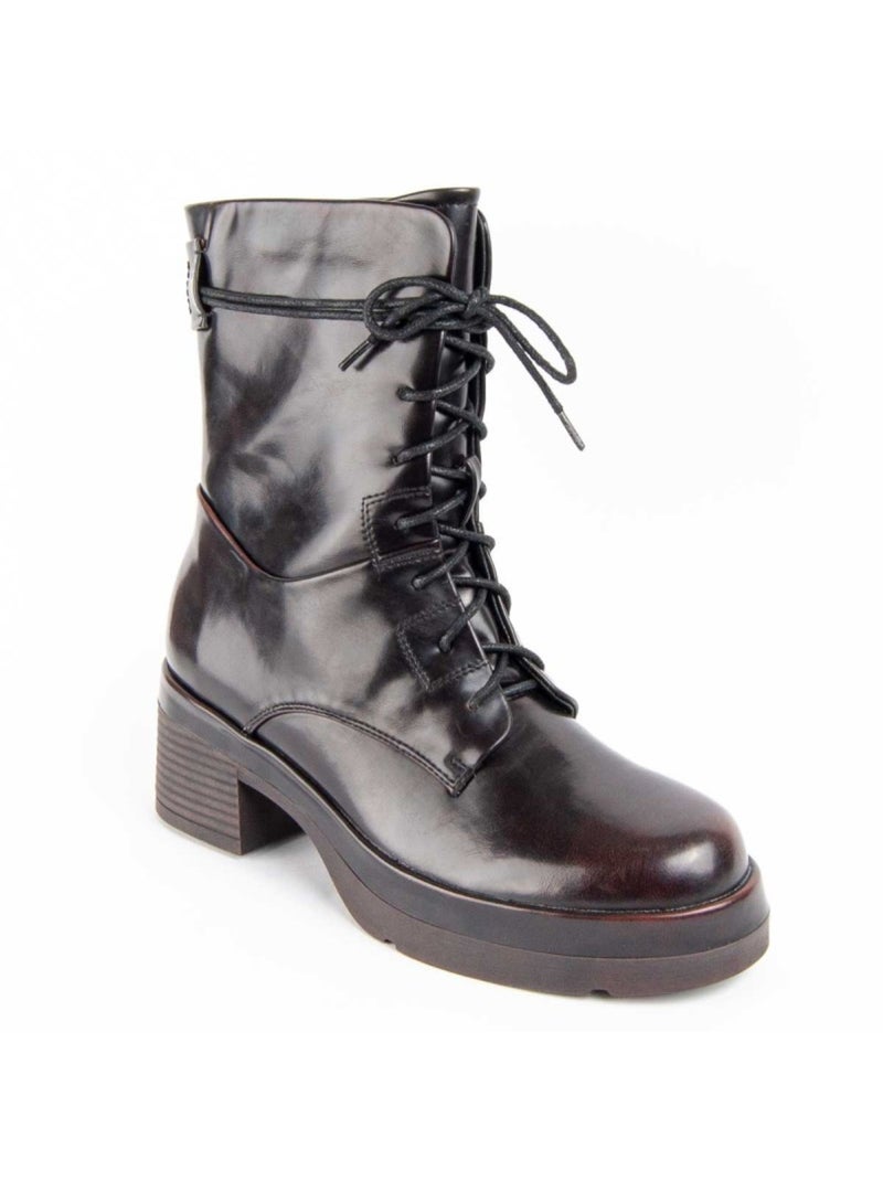 Stivaletto Con Tacco Materiale Sintetico E Tessile Montevita Marrone - Kiabi