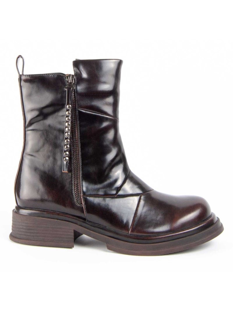 Stivaletto Con Tacco Materiale Sintetico E Tessile Montevita Marrone - Kiabi