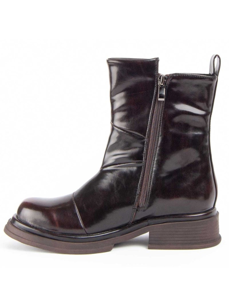Stivaletto Con Tacco Materiale Sintetico E Tessile Montevita Marrone - Kiabi