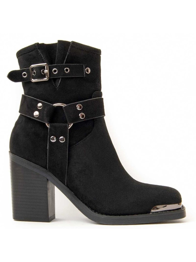 Stivaletto Con Tacco Materiale Sintetico E Tessile Montevita Nero - Kiabi