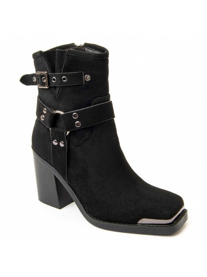 Stivaletto Con Tacco Materiale Sintetico E Tessile Montevita Nero - Kiabi
