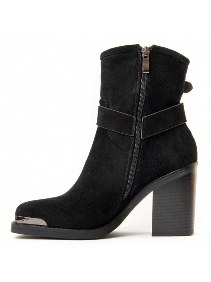 Stivaletto Con Tacco Materiale Sintetico E Tessile Montevita Nero - Kiabi
