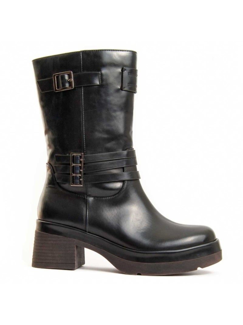 Stivaletto Con Tacco Materiale Sintetico E Tessile Montevita Nero - Kiabi