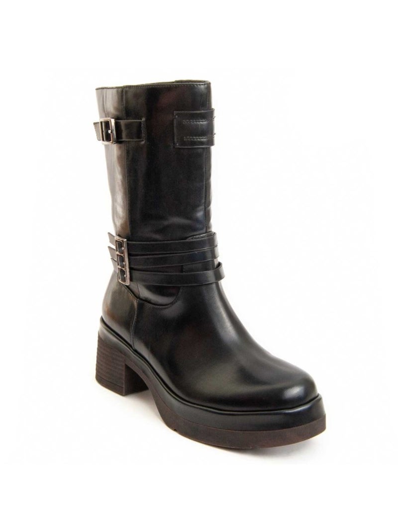 Stivaletto Con Tacco Materiale Sintetico E Tessile Montevita Nero - Kiabi