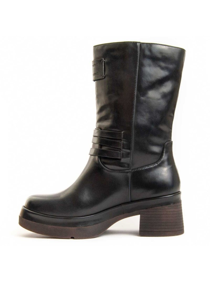 Stivaletto Con Tacco Materiale Sintetico E Tessile Montevita Nero - Kiabi