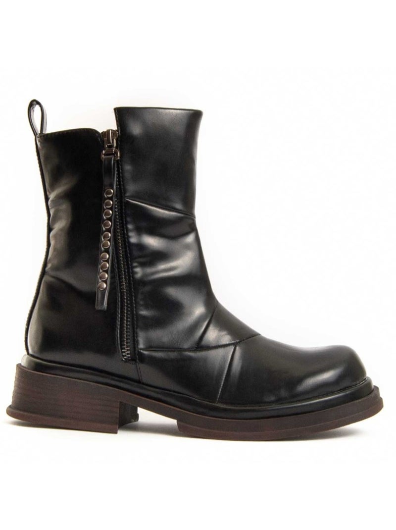Stivaletto Con Tacco Materiale Sintetico E Tessile Montevita Nero - Kiabi