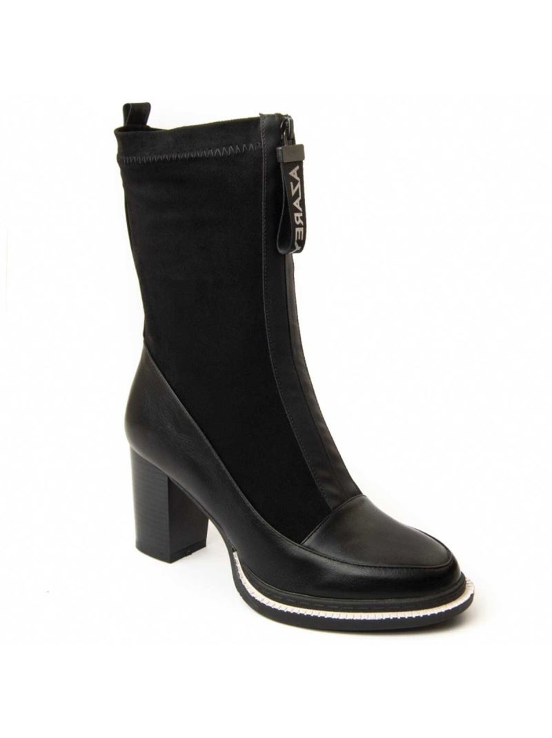 Stivaletto Con Tacco Materiale Sintetico E Tessile Montevita Nero - Kiabi