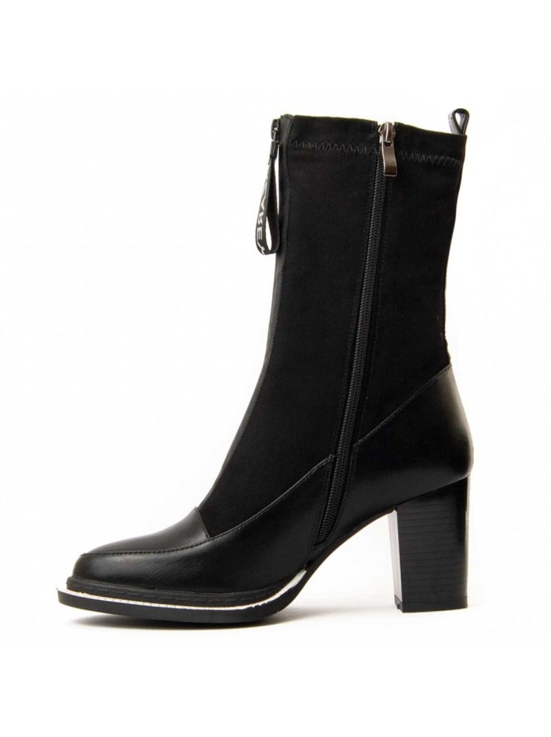 Stivaletto Con Tacco Materiale Sintetico E Tessile Montevita Nero - Kiabi