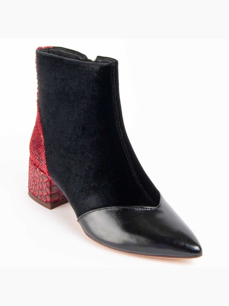 Stivaletto Con Tacco Materiale Sintetico E Tessile Montevita Nero - Kiabi