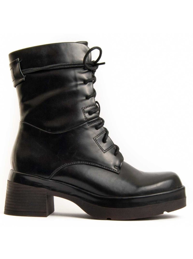 Stivaletto Con Tacco Materiale Sintetico E Tessile Montevita Nero - Kiabi