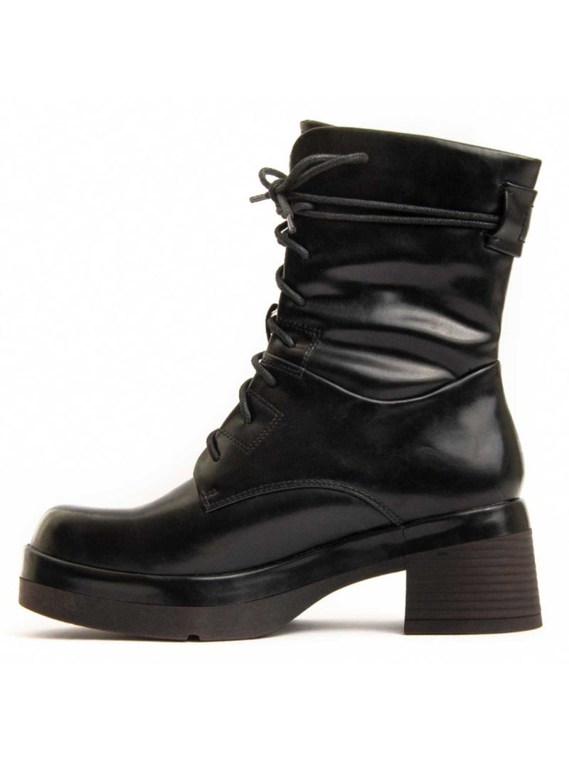 Stivaletto Con Tacco Materiale Sintetico E Tessile Montevita Nero - Kiabi