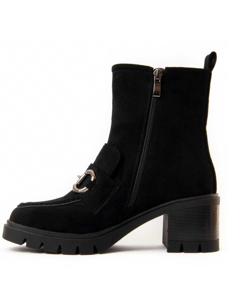 Stivaletto Con Tacco Materiale Sintetico E Tessile Montevita Nero - Kiabi