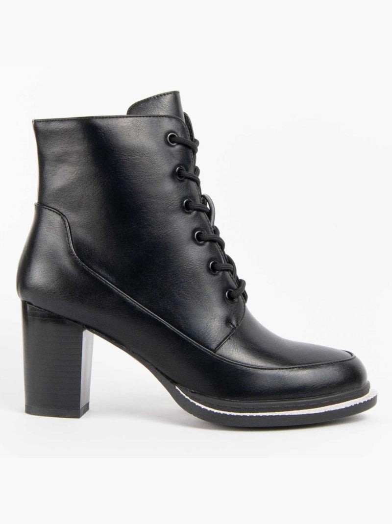 Stivaletto Con Tacco Materiale Sintetico E Tessile Montevita Nero - Kiabi