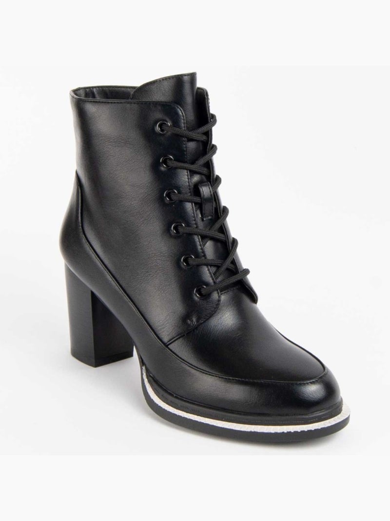 Stivaletto Con Tacco Materiale Sintetico E Tessile Montevita Nero - Kiabi