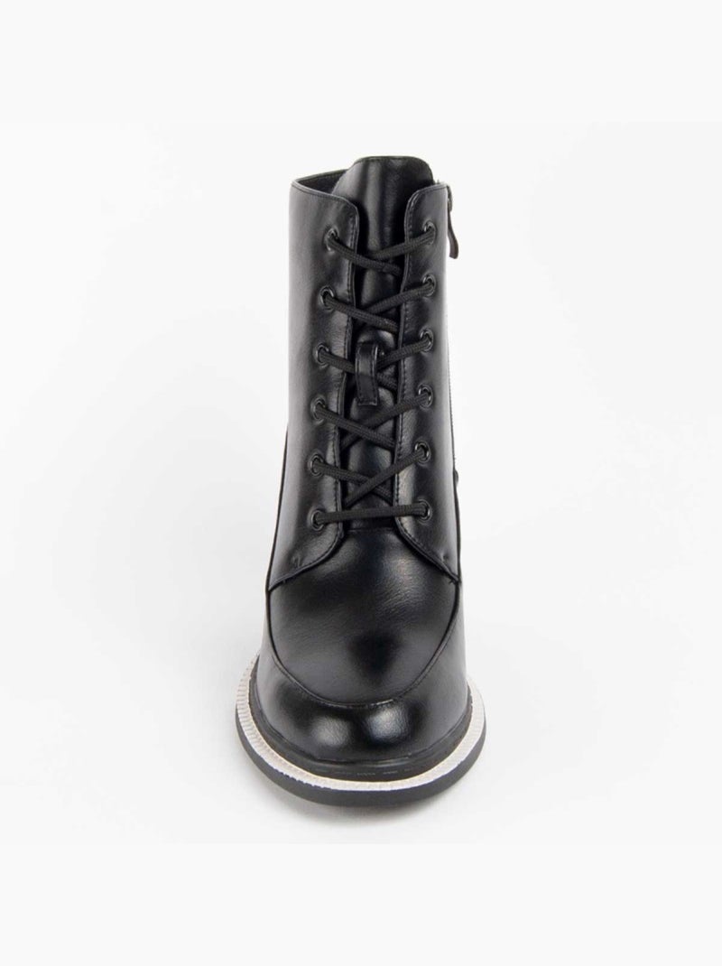 Stivaletto Con Tacco Materiale Sintetico E Tessile Montevita Nero - Kiabi