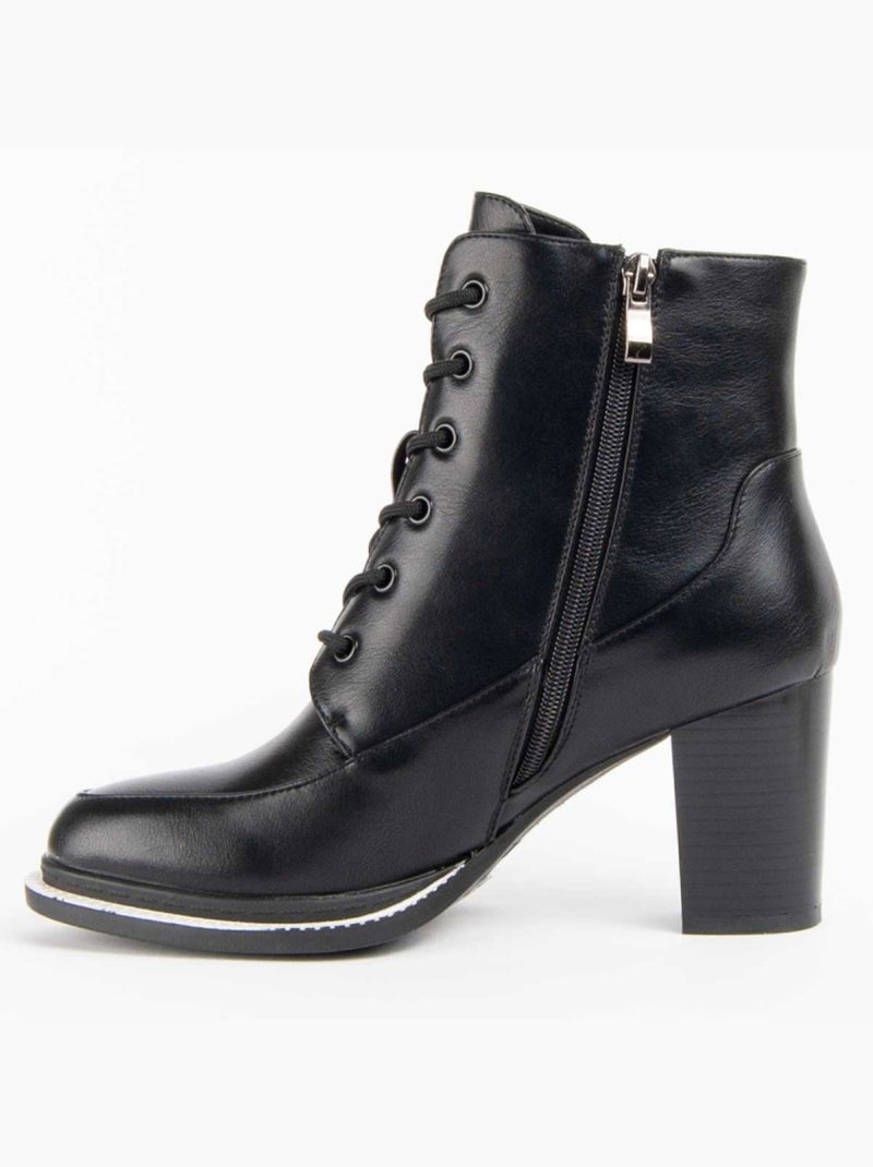 Stivaletto Con Tacco Materiale Sintetico E Tessile Montevita Nero - Kiabi