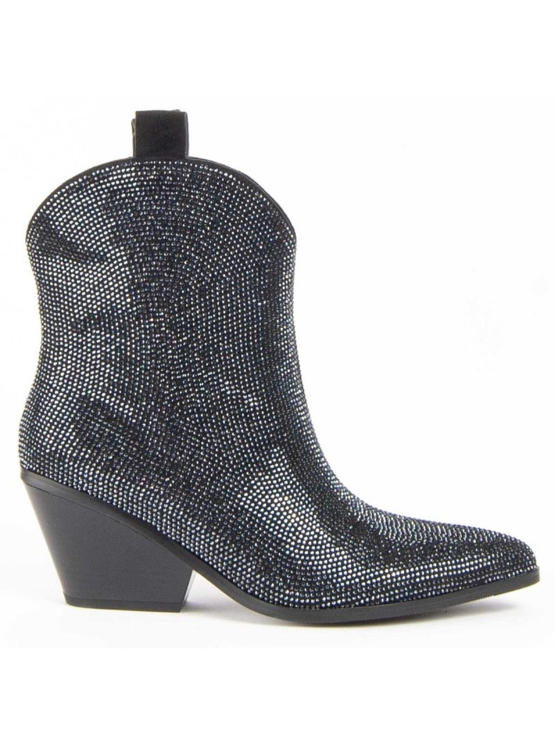 Stivaletto Con Tacco Materiale Sintetico E Tessile Montevita Nero - Kiabi
