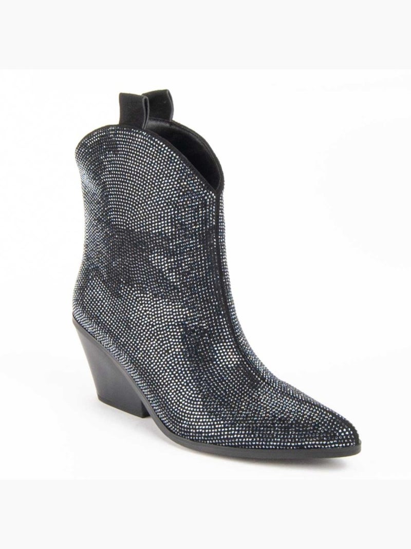 Stivaletto Con Tacco Materiale Sintetico E Tessile Montevita Nero - Kiabi