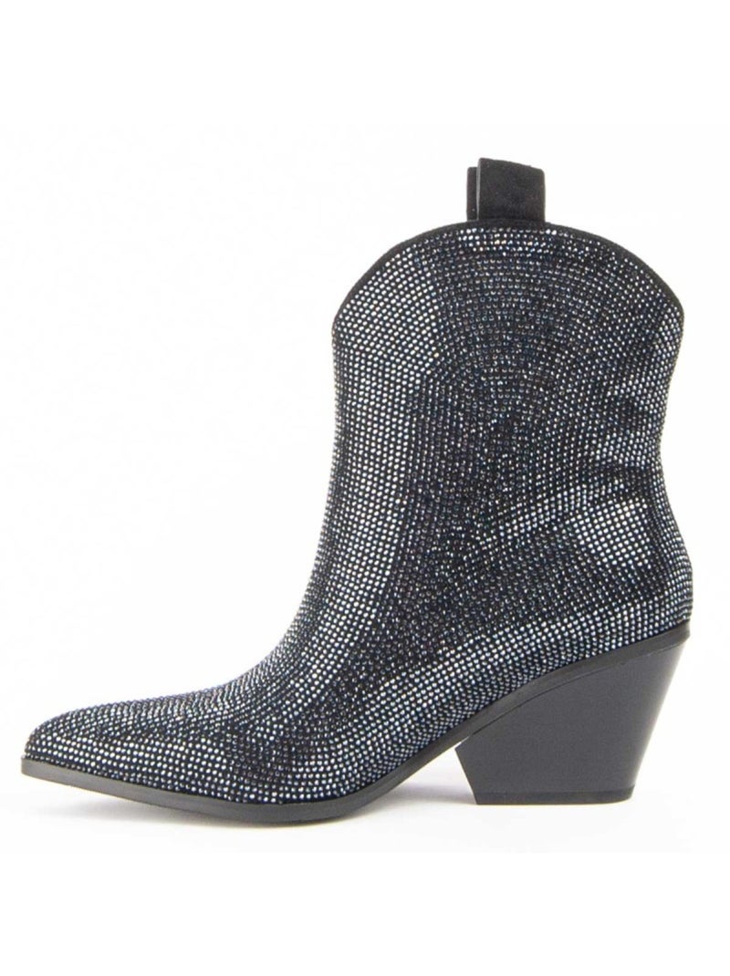 Stivaletto Con Tacco Materiale Sintetico E Tessile Montevita Nero - Kiabi