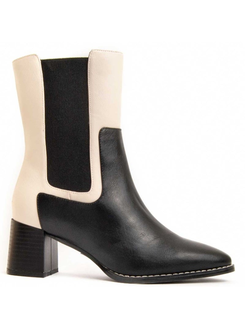 Stivaletto Con Tacco Materiale Sintetico E Tessile Montevita Nero - Kiabi