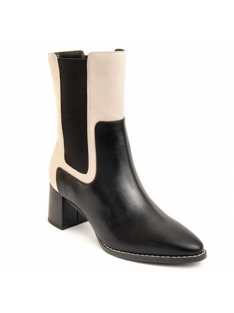 Stivaletto Con Tacco Materiale Sintetico E Tessile Montevita Nero - Kiabi