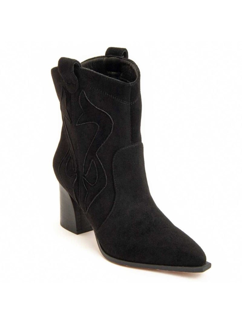 Stivaletto Con Tacco Materiale Sintetico E Tessile Montevita Nero - Kiabi