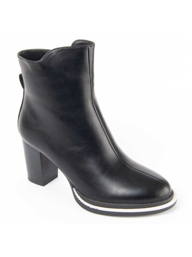 Stivaletto Con Tacco Materiale Sintetico E Tessile Montevita Nero - Kiabi