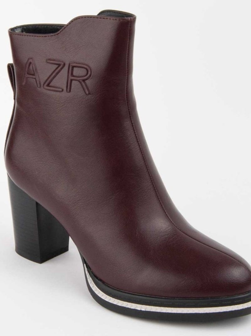 Stivaletto Con Tacco Materiale Sintetico E Tessile Montevita Rosso - Kiabi