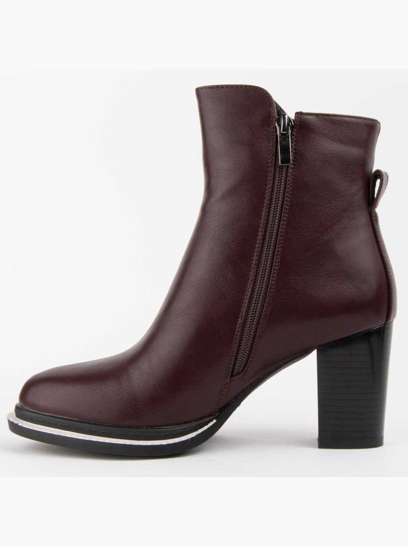 Stivaletto Con Tacco Materiale Sintetico E Tessile Montevita Rosso - Kiabi