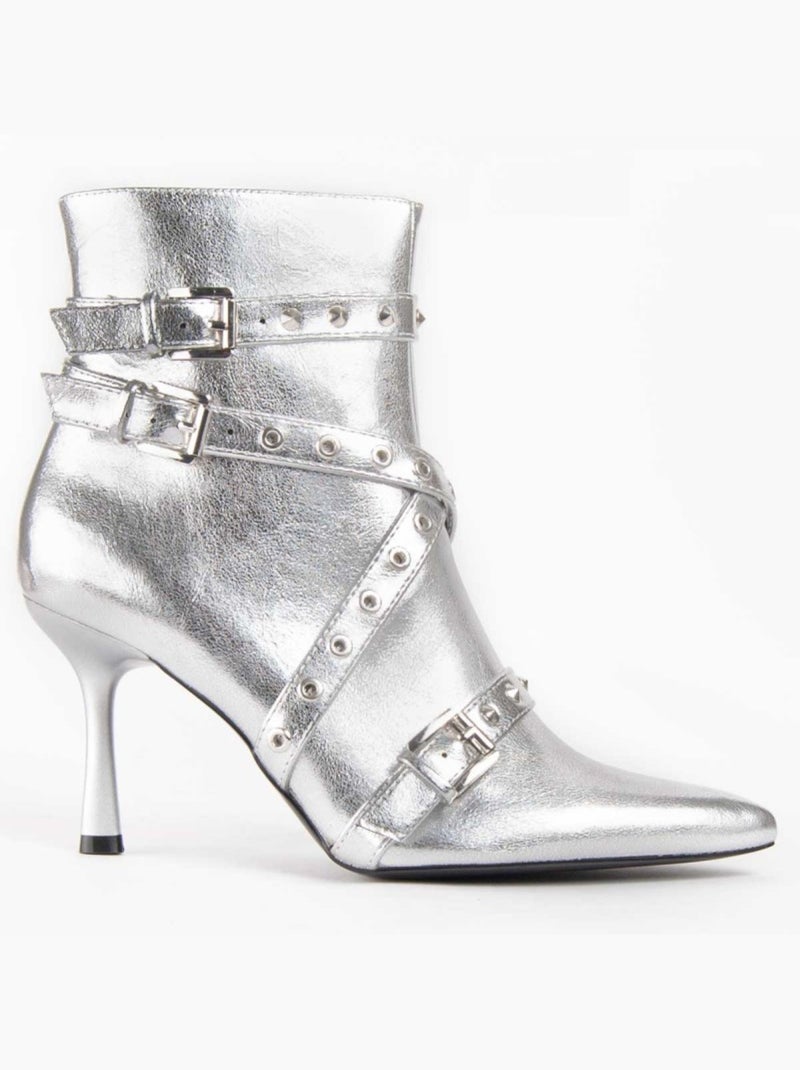 Stivaletto con tacco materiale sintetico montevita Argento - Kiabi